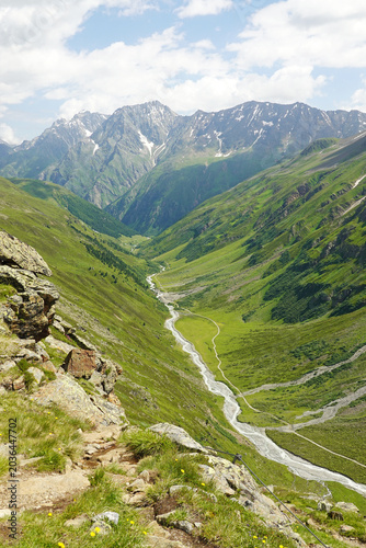 Taschach stream not far from Pitztaler glacier, the Austrian Alps