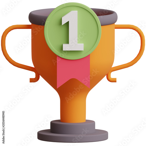 Konstfotografi Trophy 3D Icon Illustration for your website, user interface, and presentation