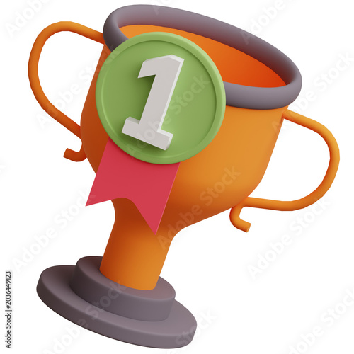 Canvastavla Trophy 3D Icon Illustration for your website, user interface, and presentation