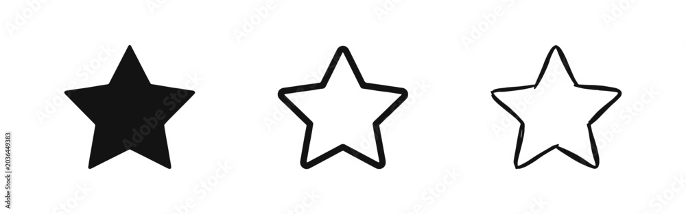 Obraz premium Star Rating and Favorite Icon Set for Reviews and Quality Feedback