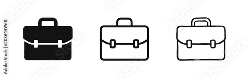 Slika na platnu Briefcase Icon Set for Business Work and Professional Portfolio