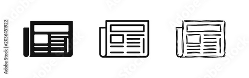Tableau sur toile Newspaper icon set representing journalism and daily news