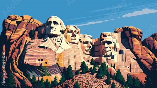 Canvas Print Mount Rushmore National Memorial, a colossal sculpture carved into the granite face of Mount Rushmore in the Black Hills of South Dakota, USA
