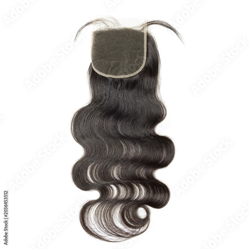 Photography body wavy black human hair weaves extensions lace closure