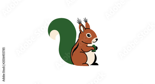 Photography Cute squirrel head and bushy tail frame for text