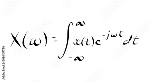 Fourier Transform Equation Showing Integral of Signal Times Complex Exponential in Clean Mathematical Typography
