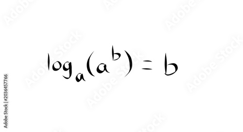 Фотография Logarithm Identity Showing Log Base a of a to the Power b Equals b in Clean Math