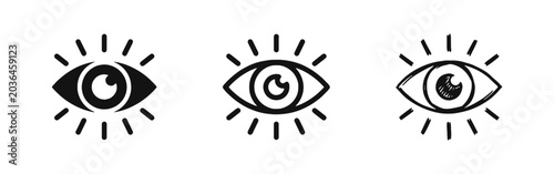 Foto Eye vision icon set, view or observe symbol