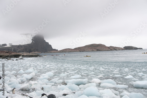 South Orkney Islands landscape on a cloudy winter day.