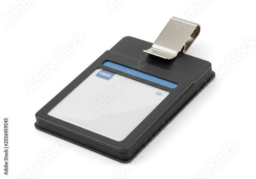 Professional Black ID Badge Holder with Sturdy Metal Clip for Corporate Security and Employee Identification