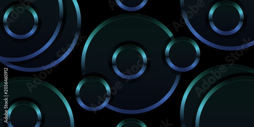 Futuristic Neon Circle Abstract Background with Dark Gradient Glow