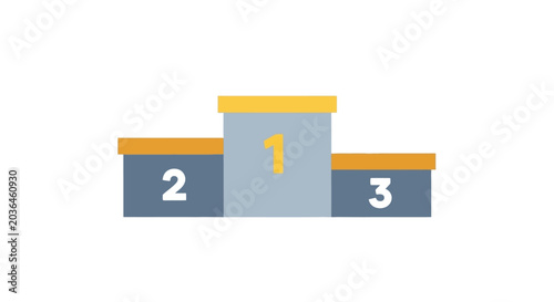 Podium with numbers one two and three flat vector illustration
