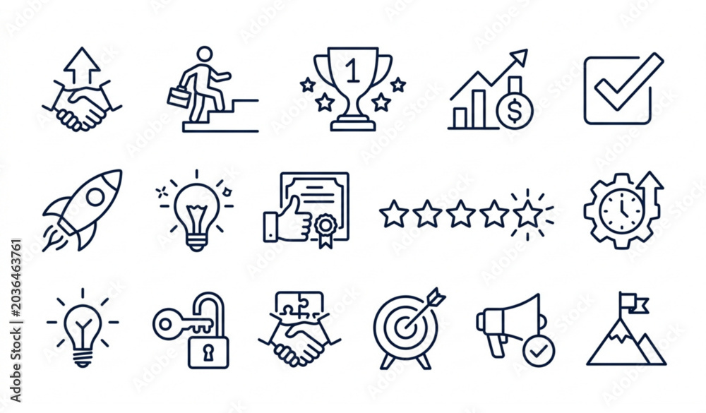 Fototapeta premium Business success and growth icons