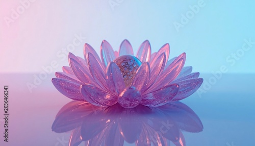 Abstract Bubble Flower with Colorful Glossy Spheres and Modern Minimal Background