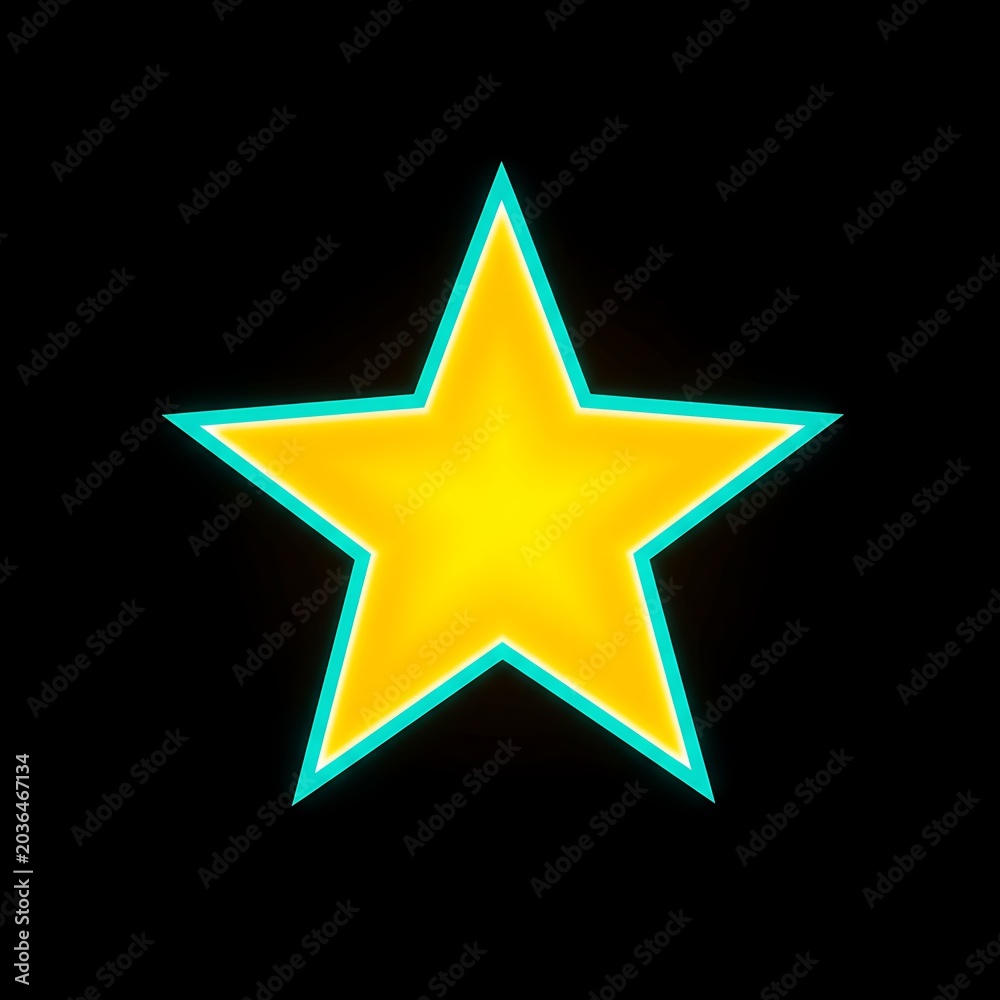 Obraz premium Neon Starburst: 3D Render
