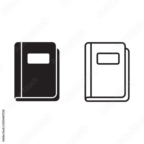 Fotografie Book Silhouette Icons Black And White Linear Style