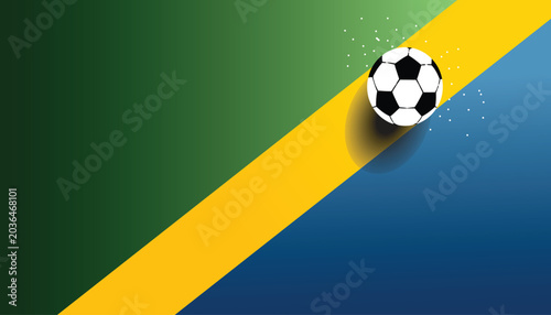Canvastavla A lively football scene featuring a soccer ball on colorful background with energetic mood