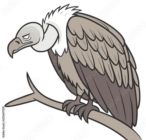Cartoon image of a sleepy vulture.