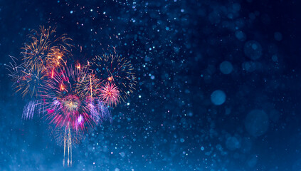 Fireworks with Abstract bokeh background