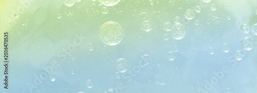 Foto Abstract Green and blue water bubbles background