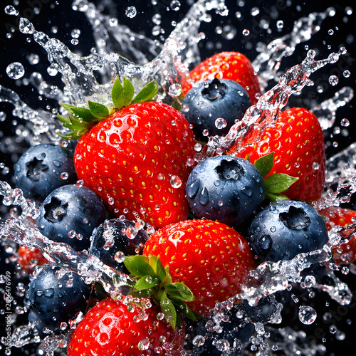 blueberry and strawbery so fresh.