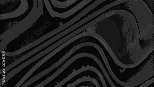 Obraz na płótnie Wavy lines and curves form an abstract monochromatic pattern with a textured dar