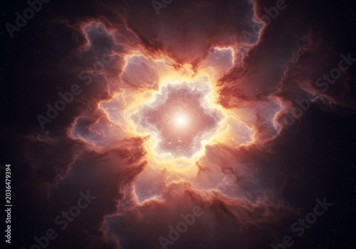 Cosmic Bloom: A 3D Render of Celestial Fire
