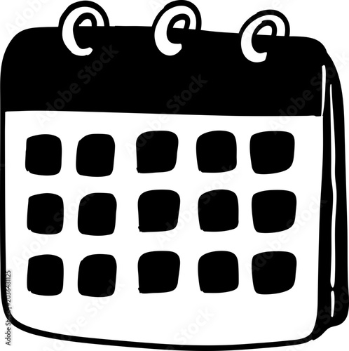 hand drawn silhouette schedule Calendar