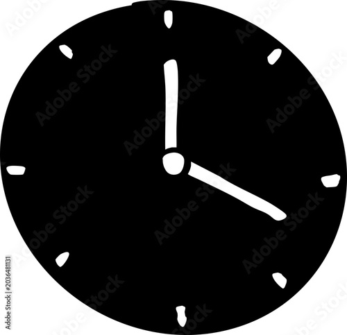 hand drawn silhouette Clock