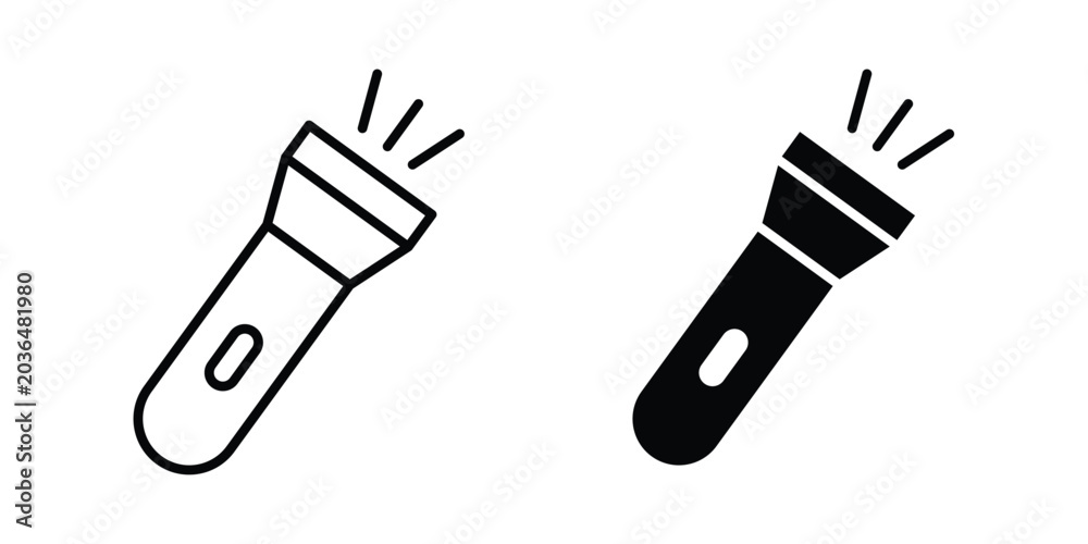Fototapeta premium Torch light icon for mobile apps and websites.