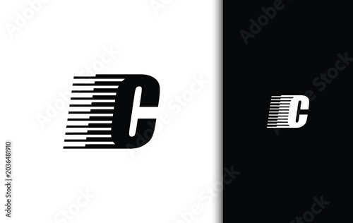 Modern Letter C Speed Line Logo Design for Technology and Corporate Brand Identity