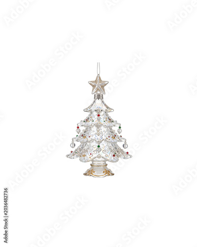 Glass Christmas Decoration Isolated White Background Luxury Holiday Ornament Design
