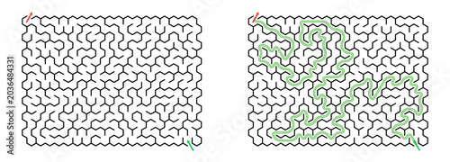 Maze design with clear path illustration for puzzle enthusiasts