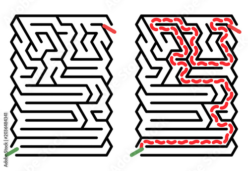 Maze design with clear path illustration for puzzle enthusiasts
