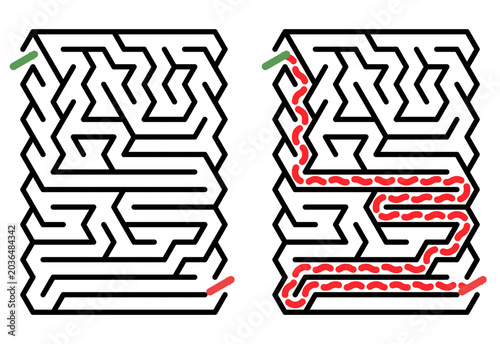 Maze design with clear path illustration for puzzle enthusiasts