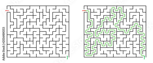 Maze design with clear path illustration for puzzle enthusiasts