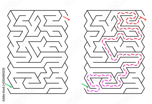 Maze design with clear path illustration for puzzle enthusiasts
