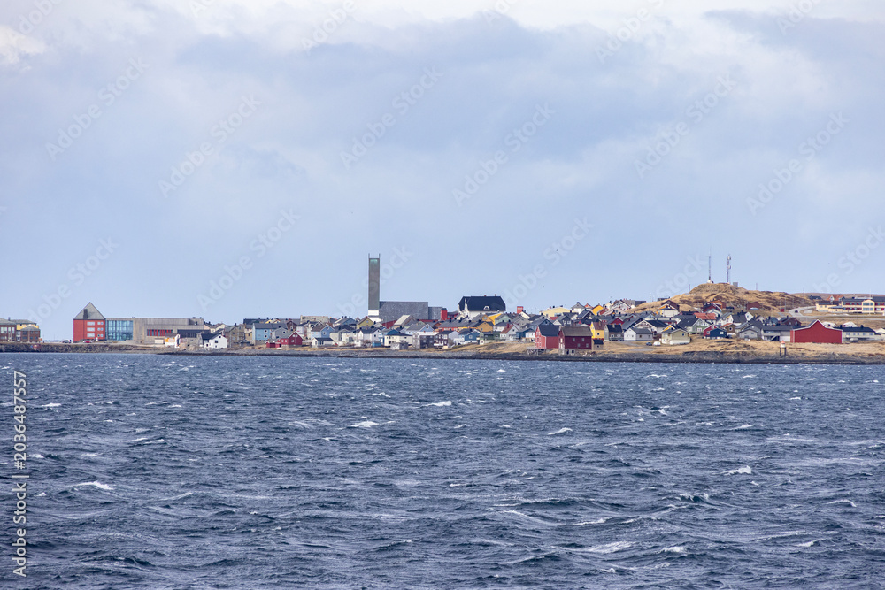 Fototapeta premium Part of Vardø seen from the coastal route 