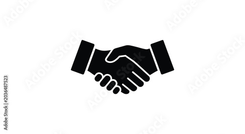 handshake icon in black and white silhouette