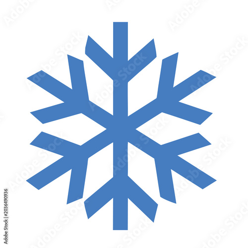 Simple blue snowflake icon on white background.