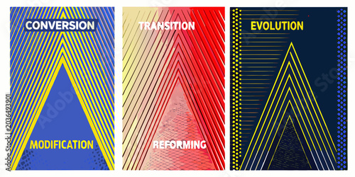 Obraz na płótnie Geometric triangle patterns with converging lines vector illustration