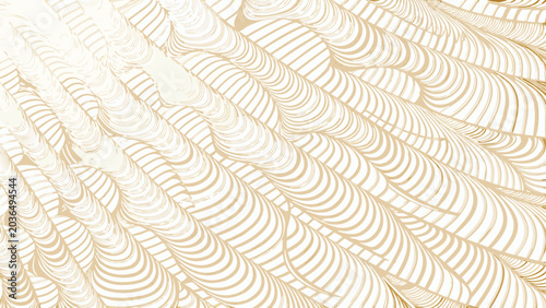 Fotografía Curvilinear pattern with repeating lines in a monochromatic beige and cream colo