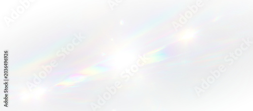 Fotografie Magical glowing rainbow crystal refraction prism light burst with holographic spectrum abstract background design