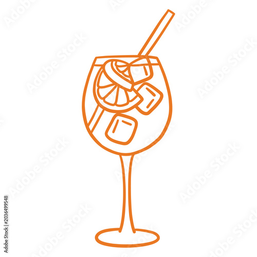 Картината върху платно Aperol spritz doodle