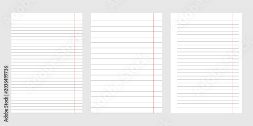 Bild auf Leinwand realistic set of blank paper line sheets