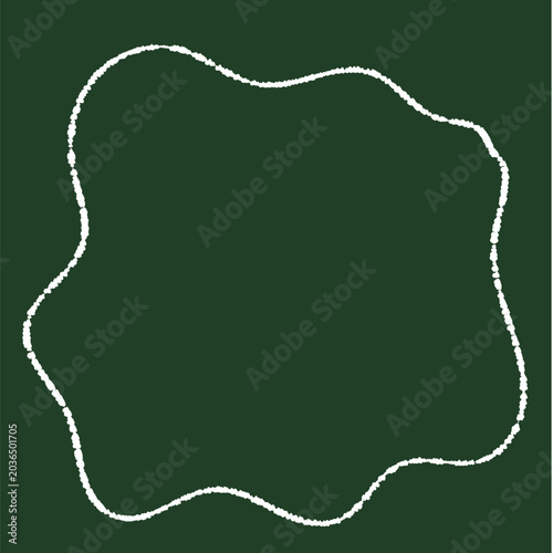 Wavy frame simple icon, chalk style, blackboard background