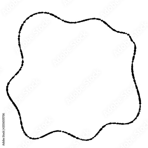 Wavy frame simple icon, chalk style, transparent background
