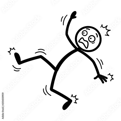 Bild auf Leinwand A stick figure in a state of panic.