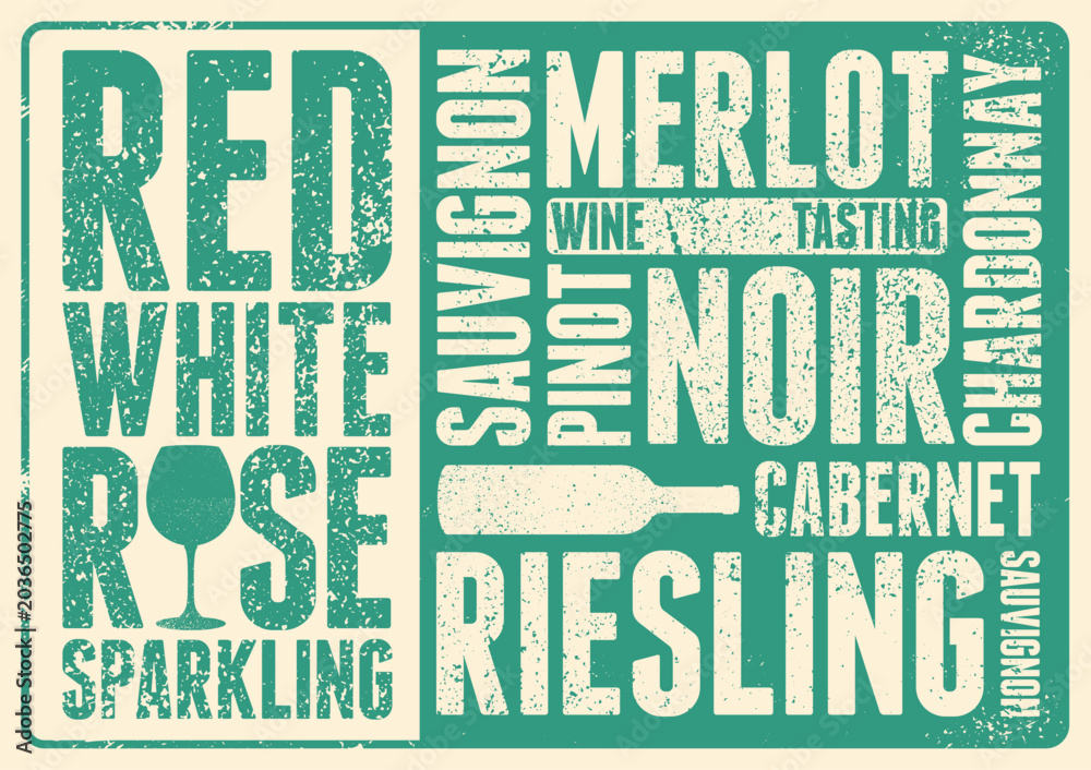 Naklejka premium Wine Tasting typographical vintage style grunge poster design. Retro vector illustration.