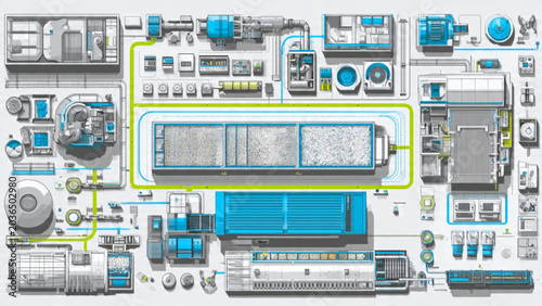 Foto Detailed top view of advanced CPU motherboard with colorful electronic component